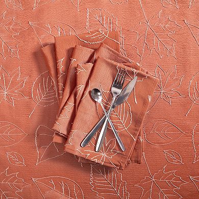 Laura Ashley Maple Taupe Raised Woven 6 pc Napkin Set