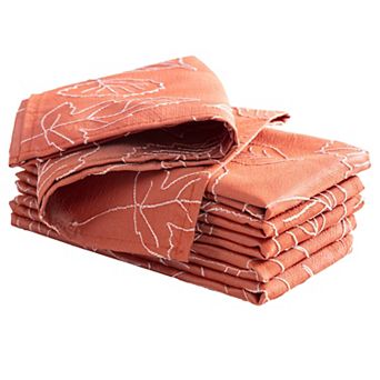 Laura Ashley Maple Taupe Raised Woven 6 pc Napkin Set