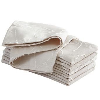 Laura Ashley Maple Taupe Raised Woven 6 pc Napkin Set