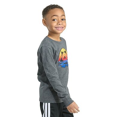 Boys 4-7 adidas Long Sleeve Sport Heather Graphic Tee