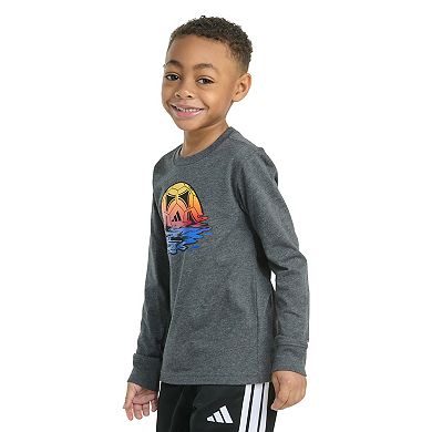 Boys 4-7 adidas Long Sleeve Sport Heather Graphic Tee