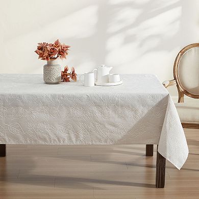 Laura Ashley Maple Taupe Raised Woven Tablecloth