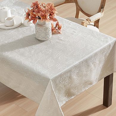 Laura Ashley Maple Taupe Raised Woven Tablecloth