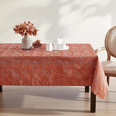 Laura Ashley Maple Taupe Raised Woven Tablecloth