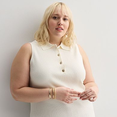 Plus Size Nine West Johnny Collar Sweater Tank Top