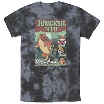 Men's Rick And Morty Jurassic Mort Bombard Wash Graphic Tee