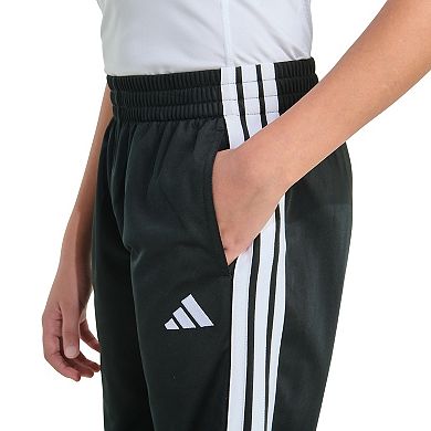 Boys adidas Elastic Waistband 3-Stripe Tricot Joggers