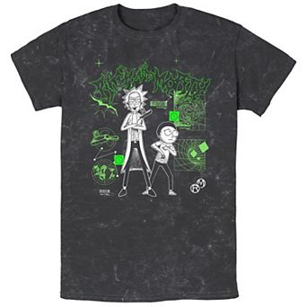 Men's Rick And Morty Interdimensional Street Attitude Mineral Wash Graphic Tee