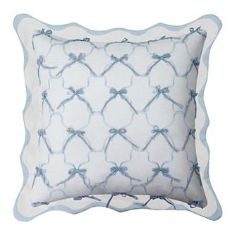 The Big One® Blue Bow Scallop Pillow