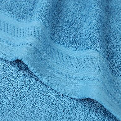 SUPERIOR 12-Piece Honeycomb Textured Waffle Border Cotton Medium Weight Towel Set
