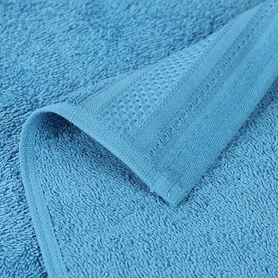 SUPERIOR 12-Piece Honeycomb Textured Waffle Border Cotton Medium Weight Towel Set