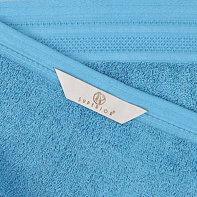 SUPERIOR 12-Piece Honeycomb Textured Waffle Border Cotton Medium Weight Towel Set