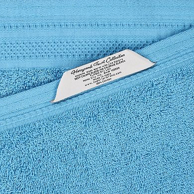 SUPERIOR 12-Piece Honeycomb Textured Waffle Border Cotton Medium Weight Towel Set