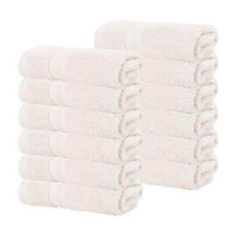 SUPERIOR 12 pc Smart Dry Zero Twist Cotton Face Towel/Washcloths Set