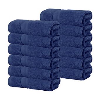 SUPERIOR 12 pc Smart Dry Zero Twist Cotton Face Towel/Washcloths Set
