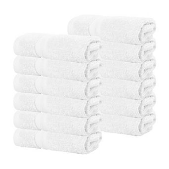 SUPERIOR 12 pc Smart Dry Zero Twist Cotton Face Towel/Washcloths Set