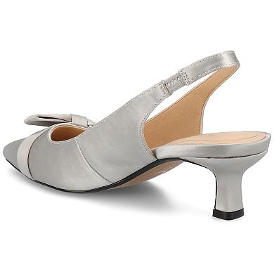 Journee Paloma Women's Sling Back Kitten Heel Pumps