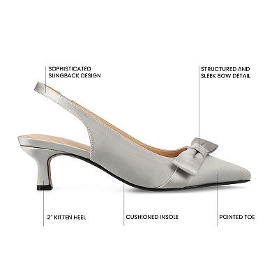 Journee Paloma Women's Sling Back Kitten Heel Pumps