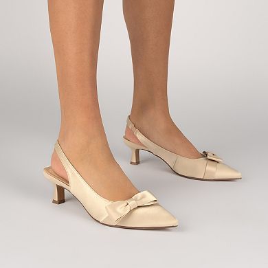 Journee Paloma Women's Sling Back Kitten Heel Pumps