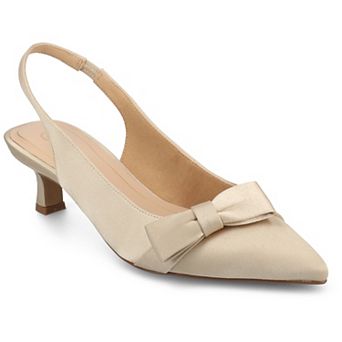 Journee Paloma Women's Sling Back Kitten Heel Pumps