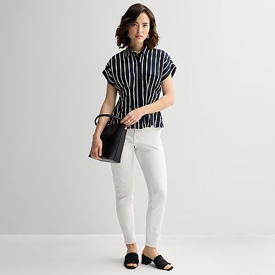 Women's Nine West Fit and Flare Button Up Shirt