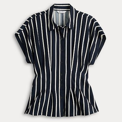 Women's Nine West Fit and Flare Button Up Shirt