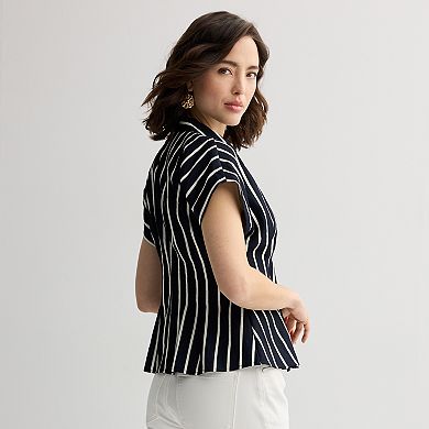 Women's Nine West Fit and Flare Button Up Shirt