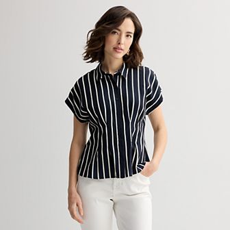 Women's Nine West Fit and Flare Button Up Shirt