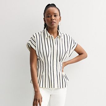 Women's Nine West Fit and Flare Button Up Shirt