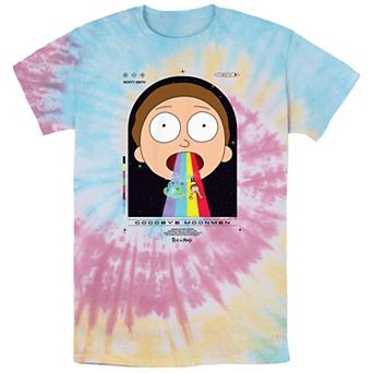 Men's Rick And Morty Rainbow Slide Tie Dye Graphic Tee