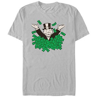 Men's Monopoly Mr. Monopoly In Money Pile Graphic Tee