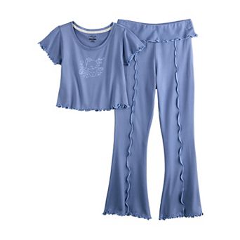 Girls 7-16 Limited Too 2 pc Lettuce Edge Pajama Top & Pajama Bottoms Set