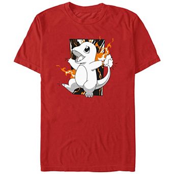 Men's Pokemon Charmander Flaming Graphic Tee