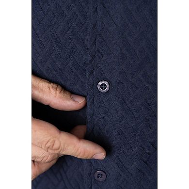 Men's Short Sleeve Camp Collar Button Up Shirt