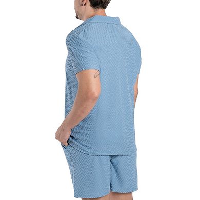Men's Short Sleeve Camp Collar Button Up Shirt
