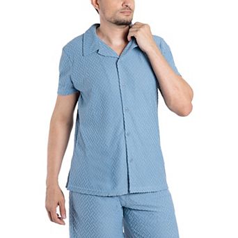 Men's Short Sleeve Camp Collar Button Up Shirt