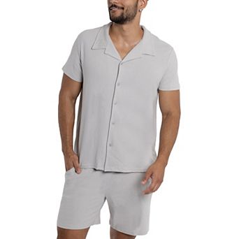 Men's Short Sleeve Camp Collar Button Up Shirt