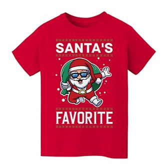 Kid's 8-20 Christmas Santa Favorite Christmas Graphic Tee