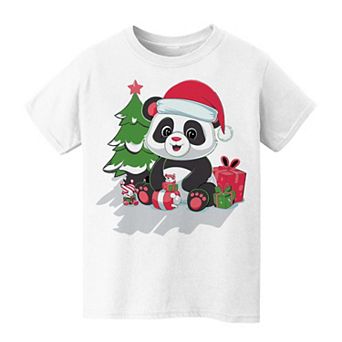 Kid's 8-20 Christmas Panda Gift Christmas Graphic Tee