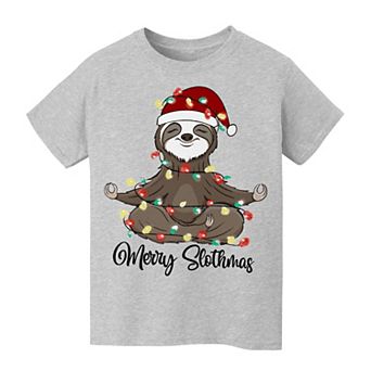 Kid's 8-20 Christmas Merry Slothmas Christmas Graphic Tee