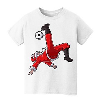 Kid's 8-20 Christmas Santa Soccer Christmas Graphic Tee
