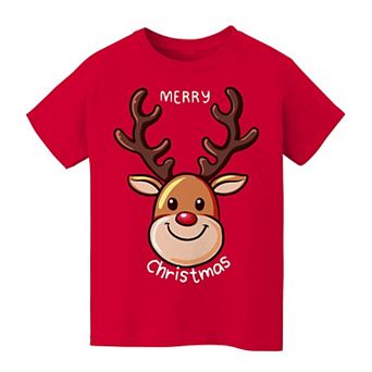 Kid's 8-20 Merry Christmas Deer Christmas Graphic Tee