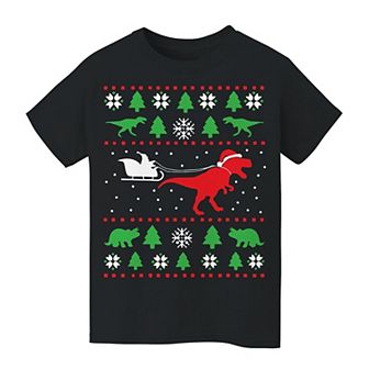 Kid's 8-20 Ugly Christmas Dinosaur Christmas Graphic Tee