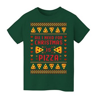 Kid's 8-20 Ugly Christmas Pizza Christmas Graphic Tee