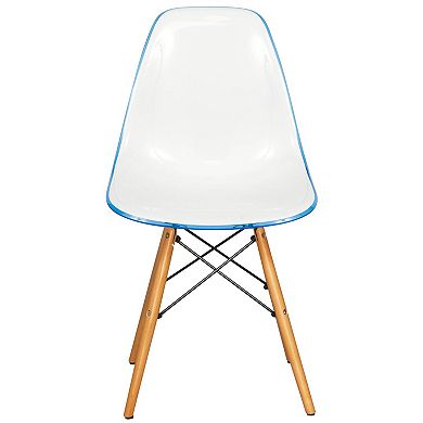 LeisureMod Dover Molded Side Chair, Set of 4