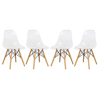 LeisureMod Dover Molded Side Chair, Set of 4
