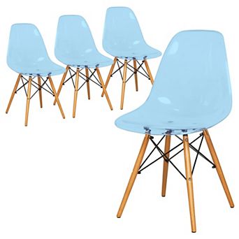 LeisureMod Dover Molded Side Chair, Set of 4