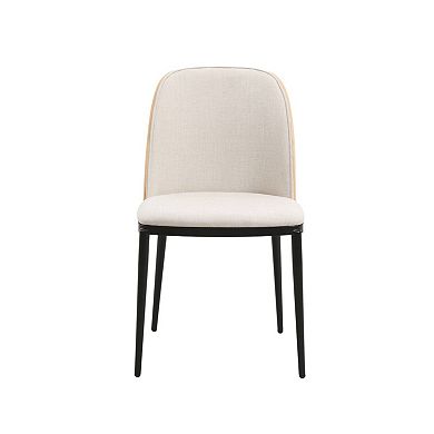 Leisuremod Tule Mid-century Modern Dining Side Chair With Velvet Seat And Steel Frame Set Of 2