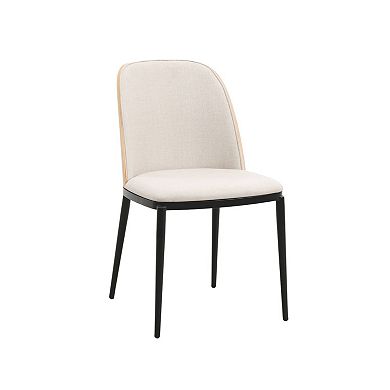 Leisuremod Tule Mid-century Modern Dining Side Chair With Velvet Seat And Steel Frame Set Of 2