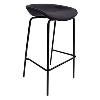 Leisuremod Servos Modern Barstool With Upholstered Faux Leather Seat And Powder Coated Iron Frame